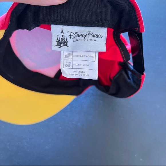 Disney Mickey Mouse Hat Cap Snap Back Youth Red Yellow Ears Parks Baseball Boys - Picture 5 of 5